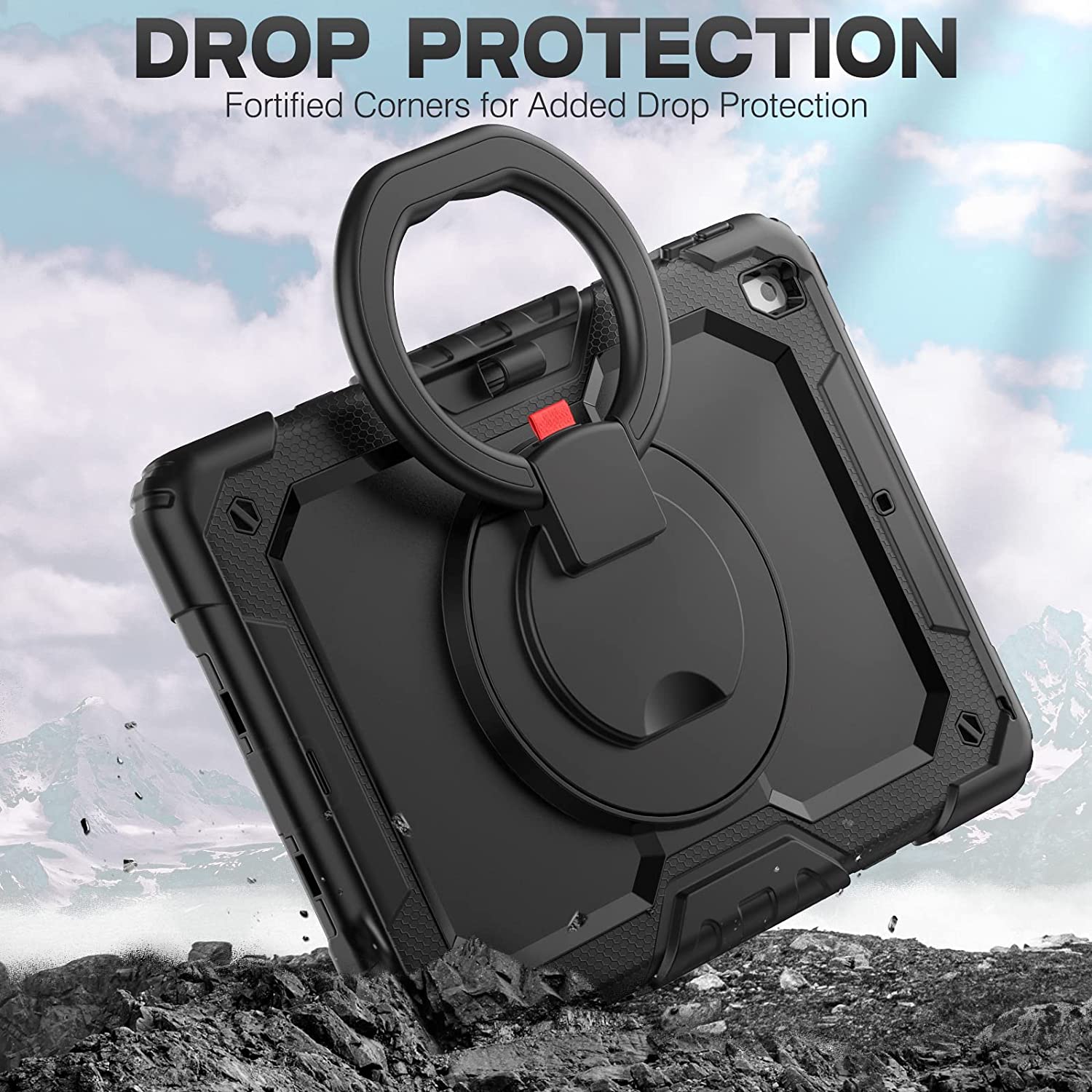 Étui robuste Defender Ring pour iPad 7/8/9 (7e/8e/9e génération) 10,2 Étui robuste Defender Ring pour iPad 7/8/9 (7e/8e/9e génération) 10,2